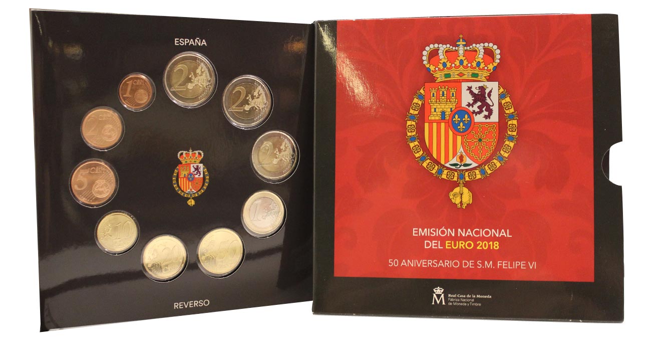 "50 anniversario del Re Felipe" - Serie divisionale di 10 monete - Conf. originale