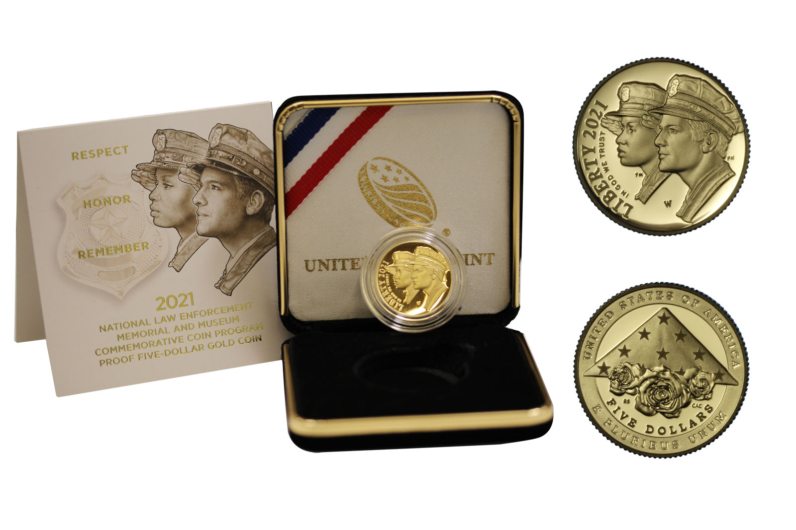"Memoriale delle Forze dell'Ordine Nazionali" - 5 dollari gr. 8,35 in oro 900/000