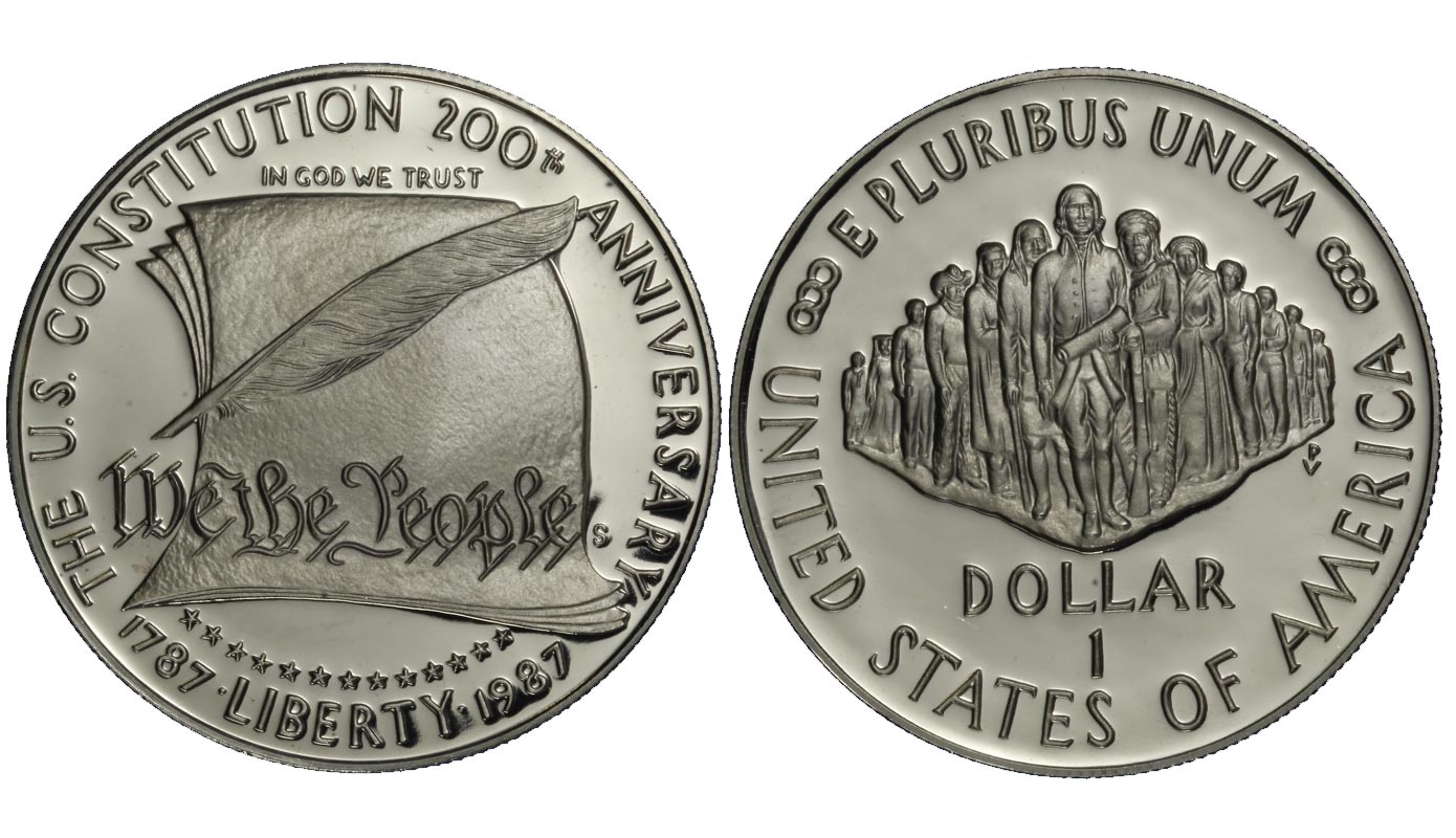 Costituzione - Dollaro in argento senza confezione originale