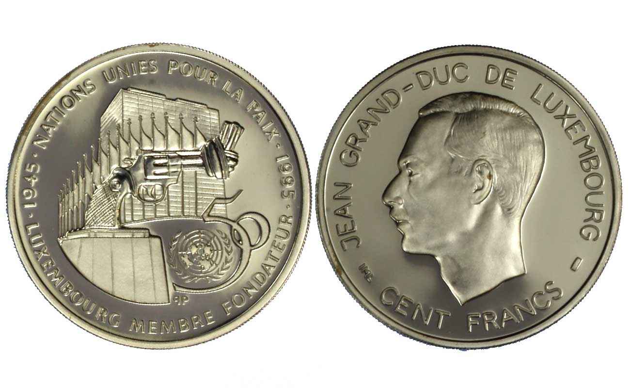 Granduca Jean - 100 franchi gr. 16,10 in ag. 925/000