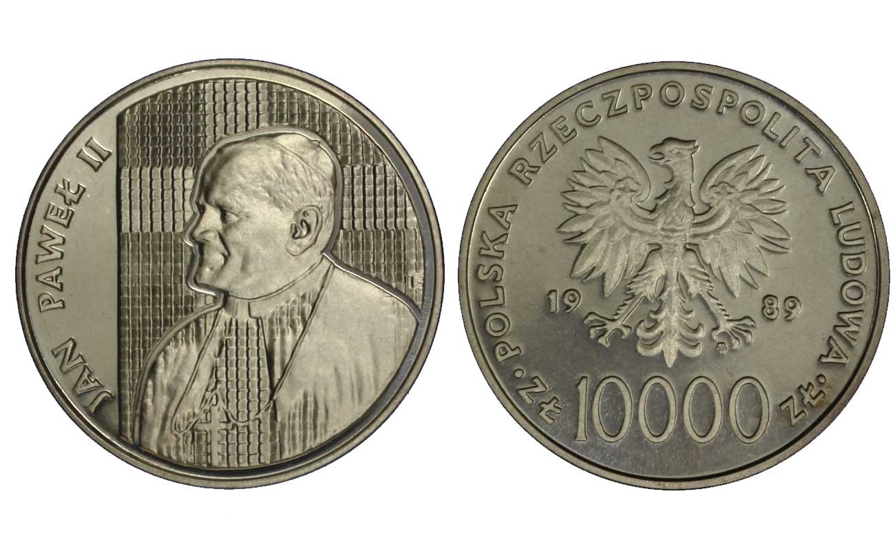 Giovanni Paolo II - ritratto - 10000 Zloty