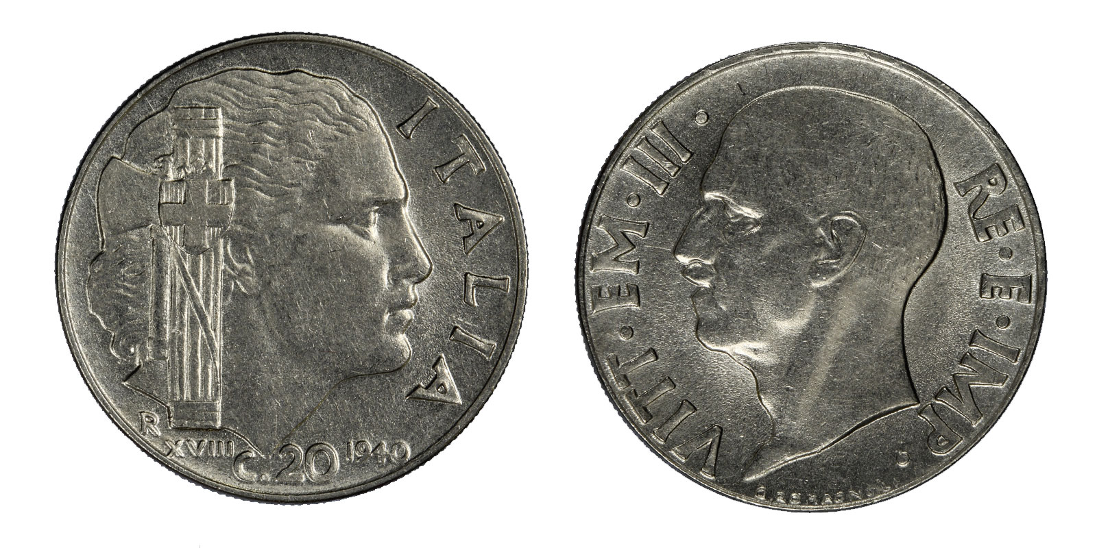 20 centesimi Impero (anno XVIII) magnetica zecca di Roma 