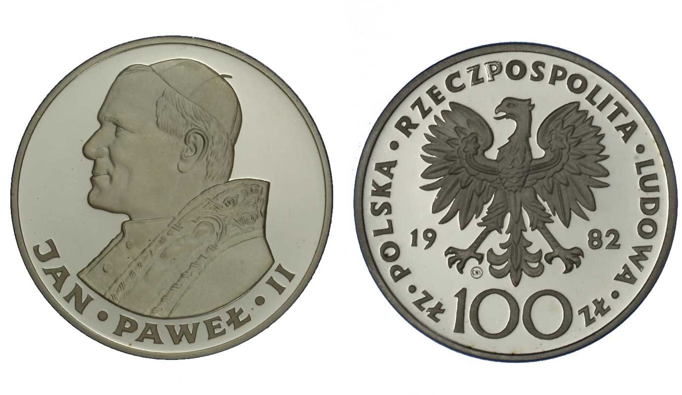 Visita Giovanni Paolo II - 100 Zloty - tiratura 3750 pezzi 