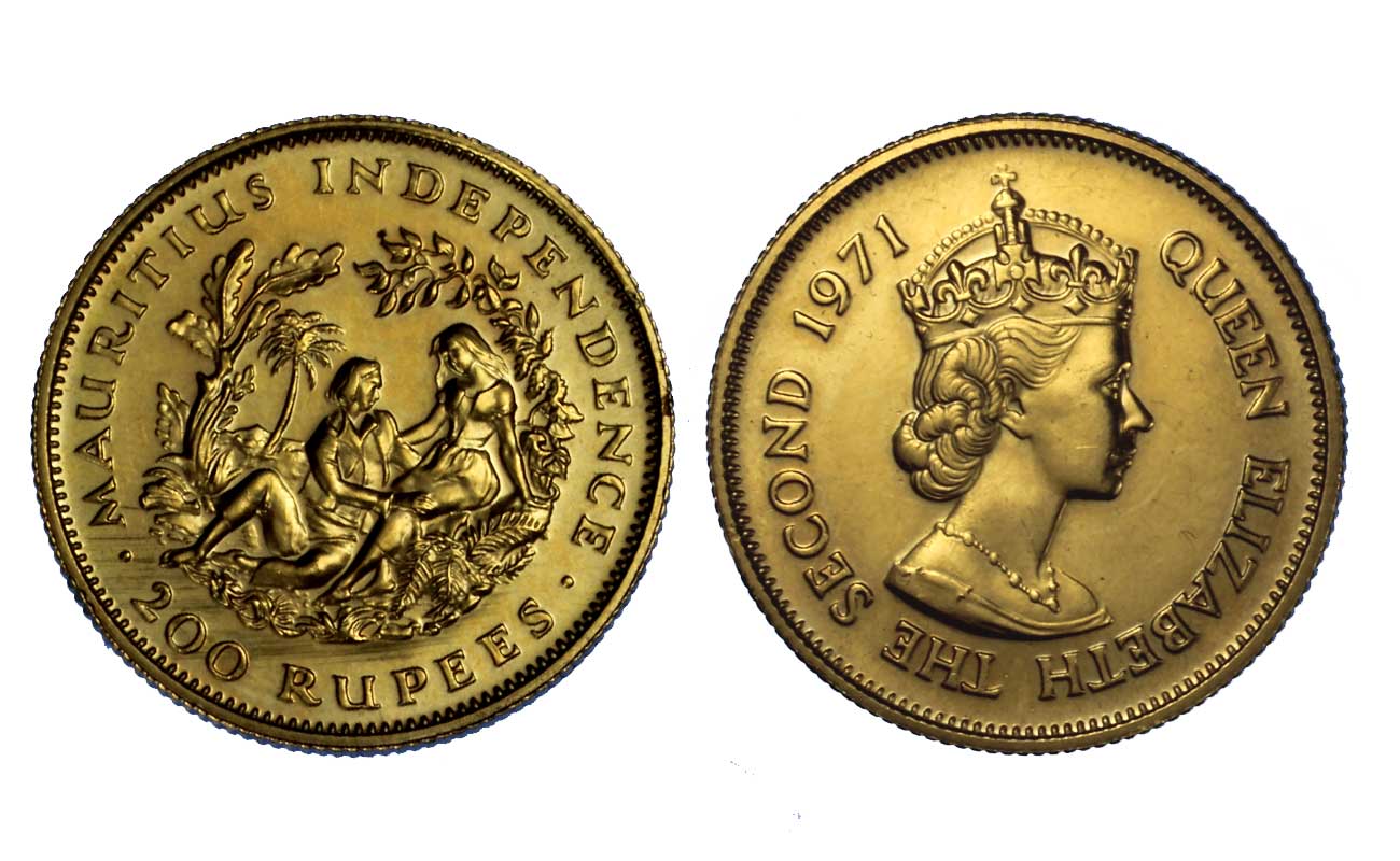 "Anniversario Indipendenza" - 200 Rupie gr. 15,55 in oro 917/000