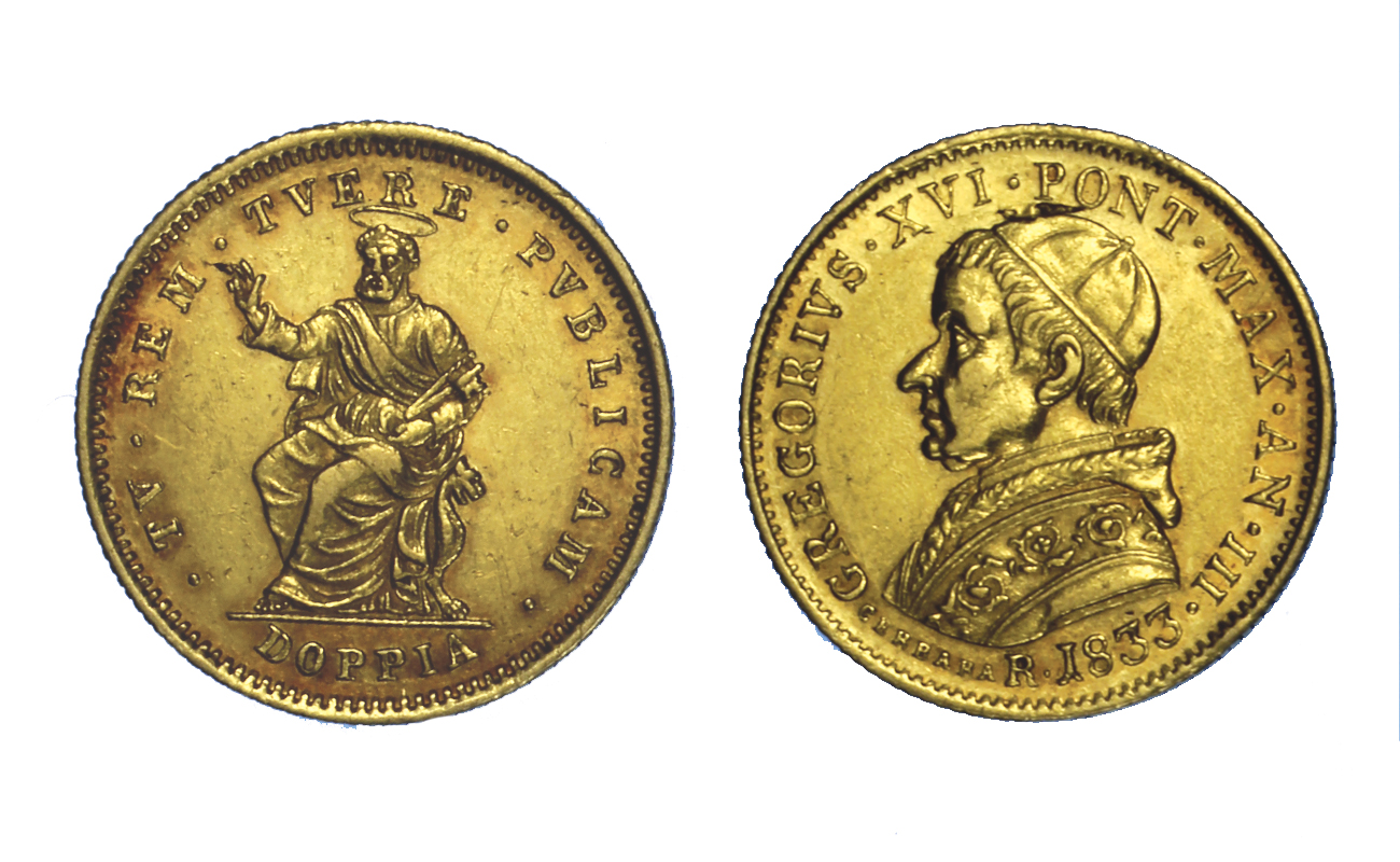 Gregorio XVI - doppia gr. 5,47 in oro 900/