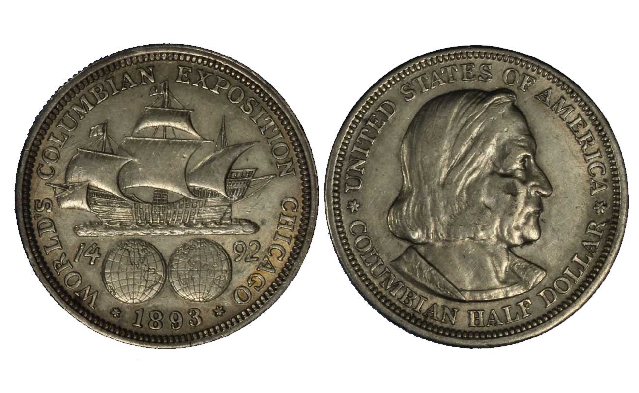 Cristoforo Colombo - 1/2 dollaro in argento 900/000 gr.12,50 - Lotto di 10 pezzi