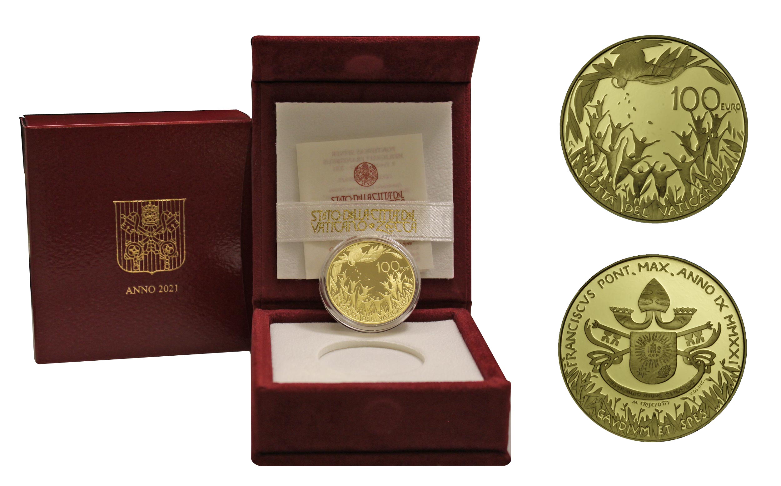 "Costituzioni Apostoliche del Concilio Vaticano II - Gaudium et Spes" - 100 euro gr. 30,00 in oro 917/000 - Tiratura 799 pz.