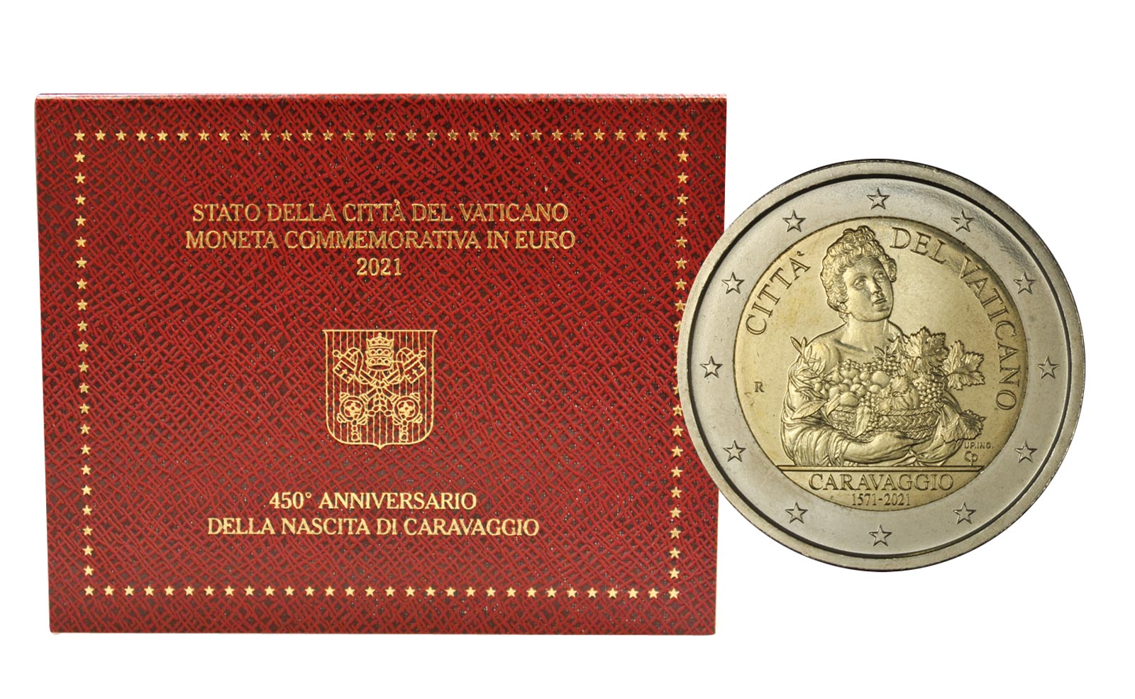 450 Anniv. nascita di Caravaggio - 2 Euro in confezione ufficiale