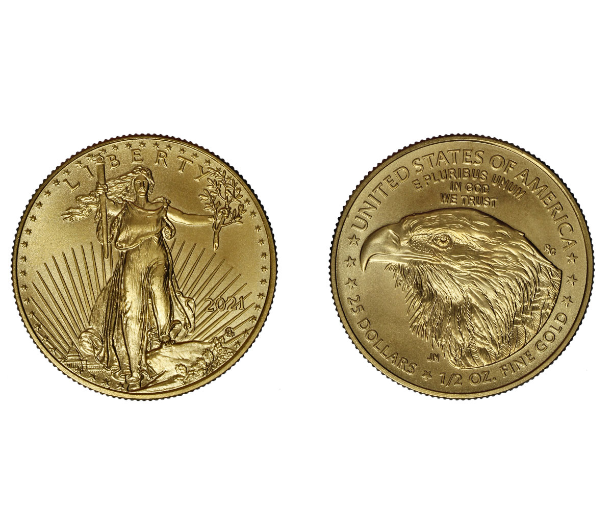 American Eagle - 25 dollari gr. 16,966 in oro 917/000 - NUOVO DISEGNO