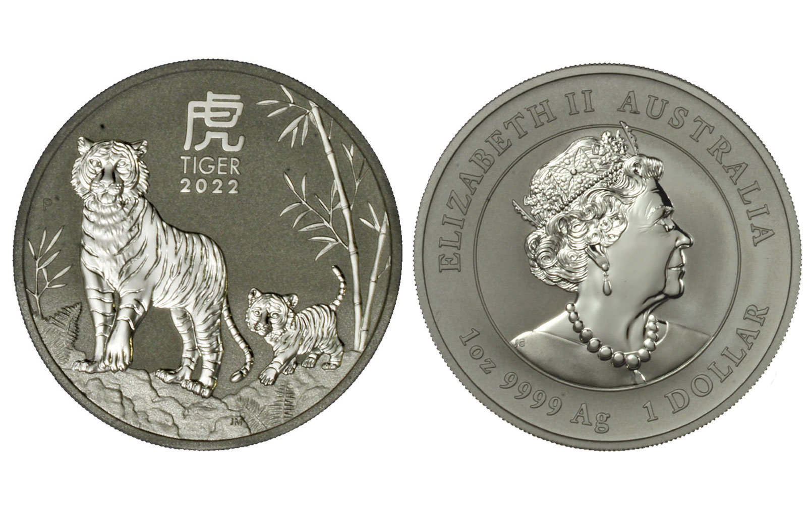 Calendario cinese III Tipo - Anno della Tigre - moneta da 1 dollaro gr. 31,103 in ag. 999/000