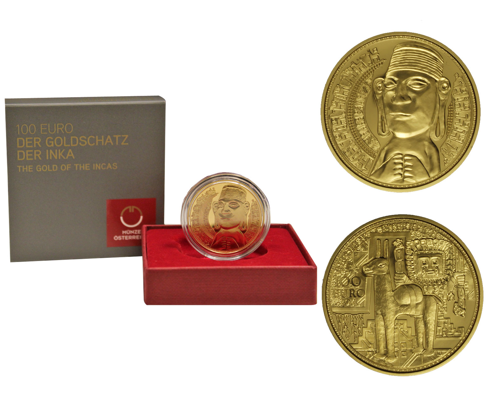 "La magia dell'oro: Inca" - Moneta da 100 Euro gr.15,78 in oro 986/000
