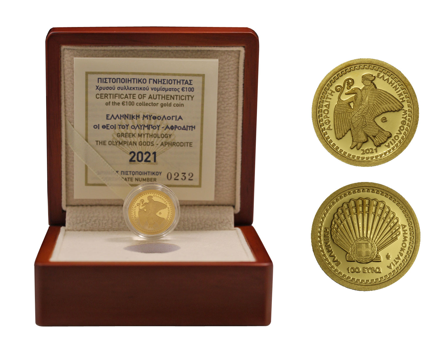 "Dei dell'Olimpo - Afrodite" - 100 euro gr. 3,89 in oro 999/000 - Tiratura 1200 pezzi 