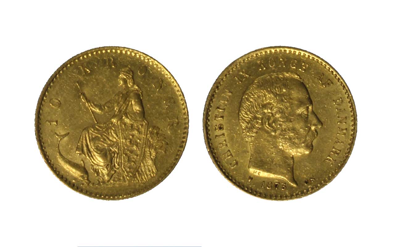 Cristiano IX - 10 corone gr. 4,48 in oro 900/