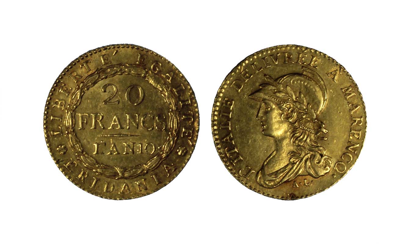 20 franchi gr.6,45 in oro 900/ - Anno 10