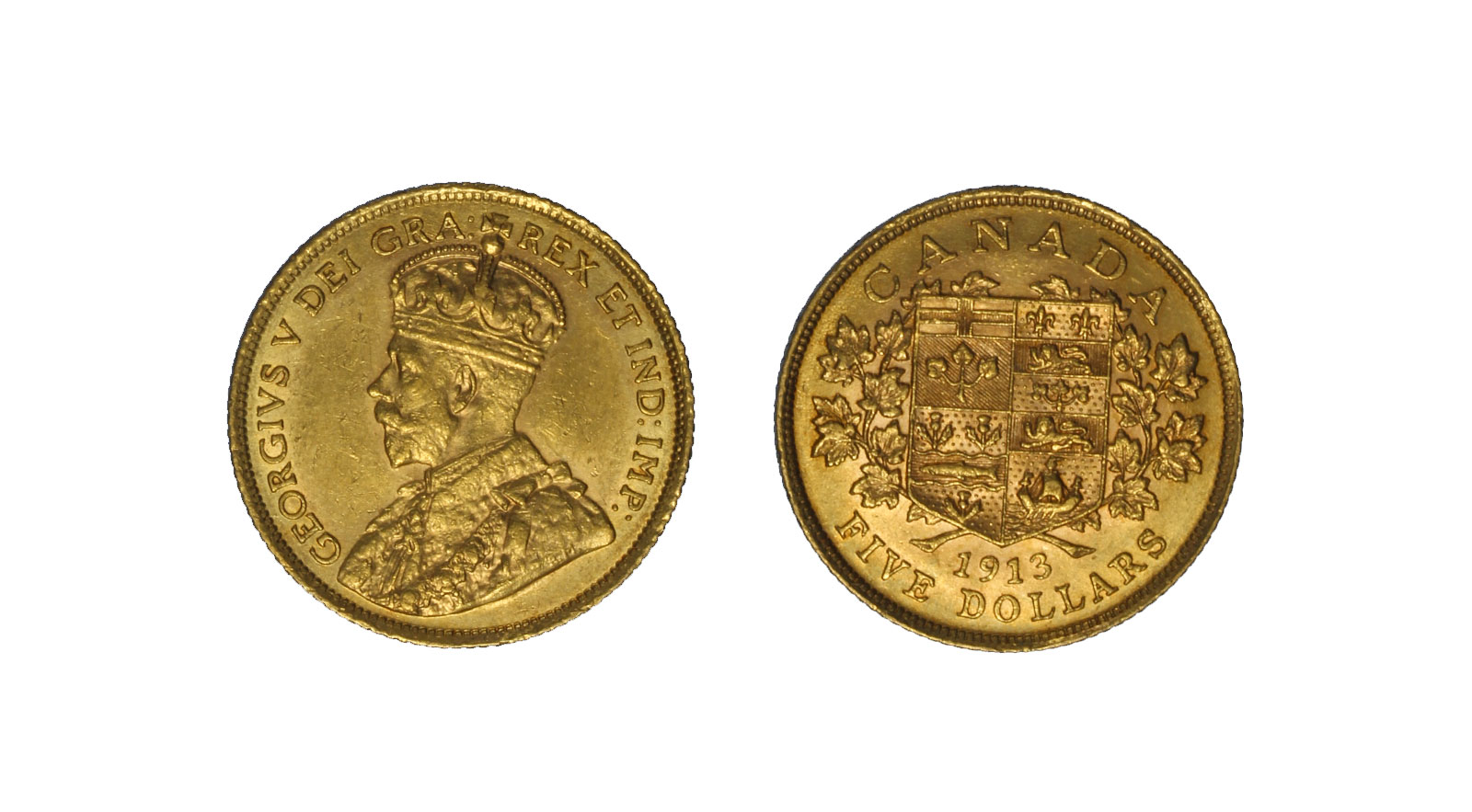 Re Giorgio V - 5 dollari gr.8,36 in oro 900/