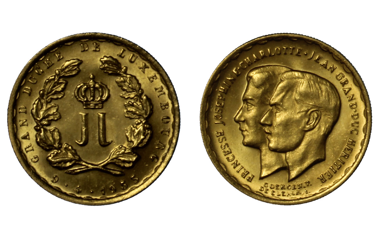 "Matrimonio Principe Jean e Principessa Josephine Charlotte" - 20 franchi gr. 6,45 in oro 900/000