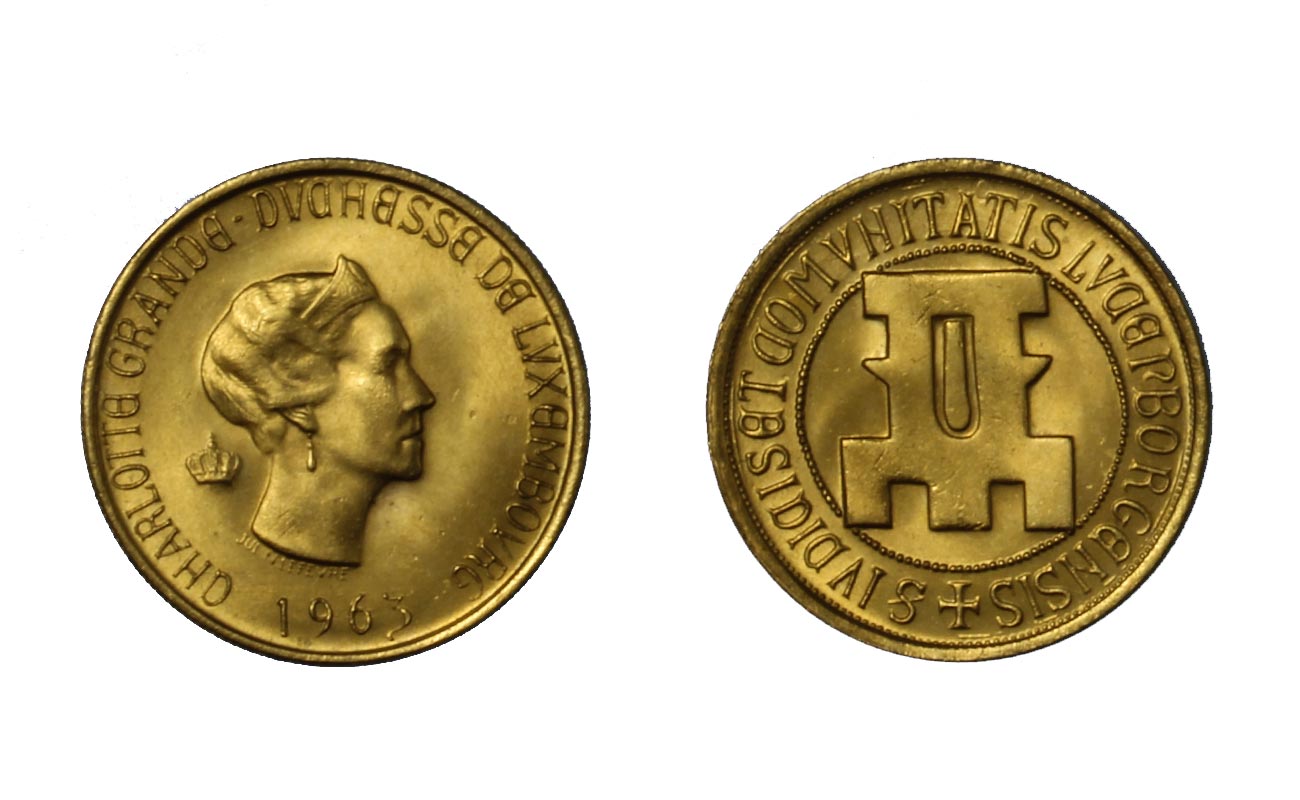 "Principessa Charlotte, 1000° Anniversario del Lussemburgo" - 20 franchi gr. 6,45 in oro 900/000