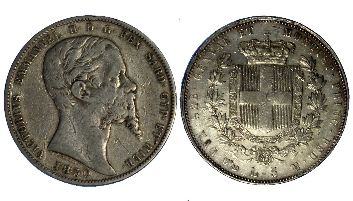 Re Vittorio Emanuele II - 5 lire 