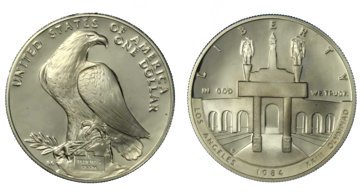 XXIII Olimpiade di Los Angeles - Dollaro in argento senza confezione