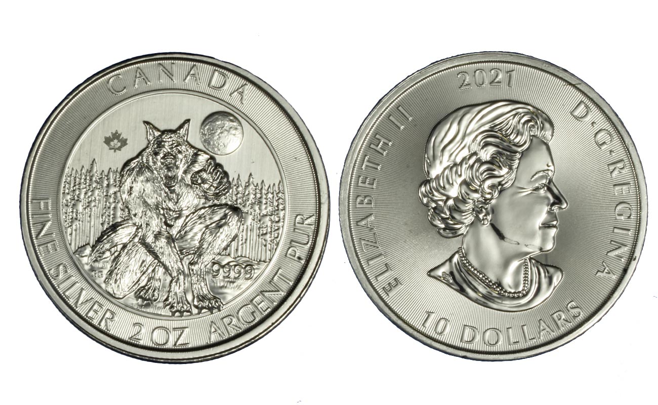 "Creature del Nord: Licantropo" - Moneta da 10 Dollari gr. 62,20 (2oz) in ag.999/000