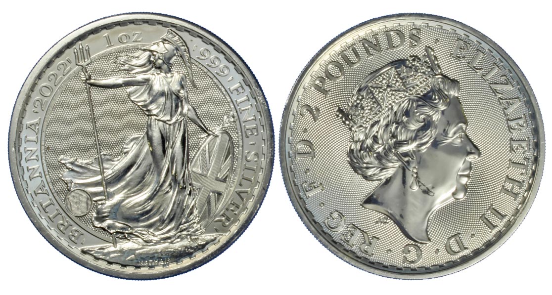 Britannia - moneta da 2 sterline (1 oncia) gr. 31,10 in ag.999/000 