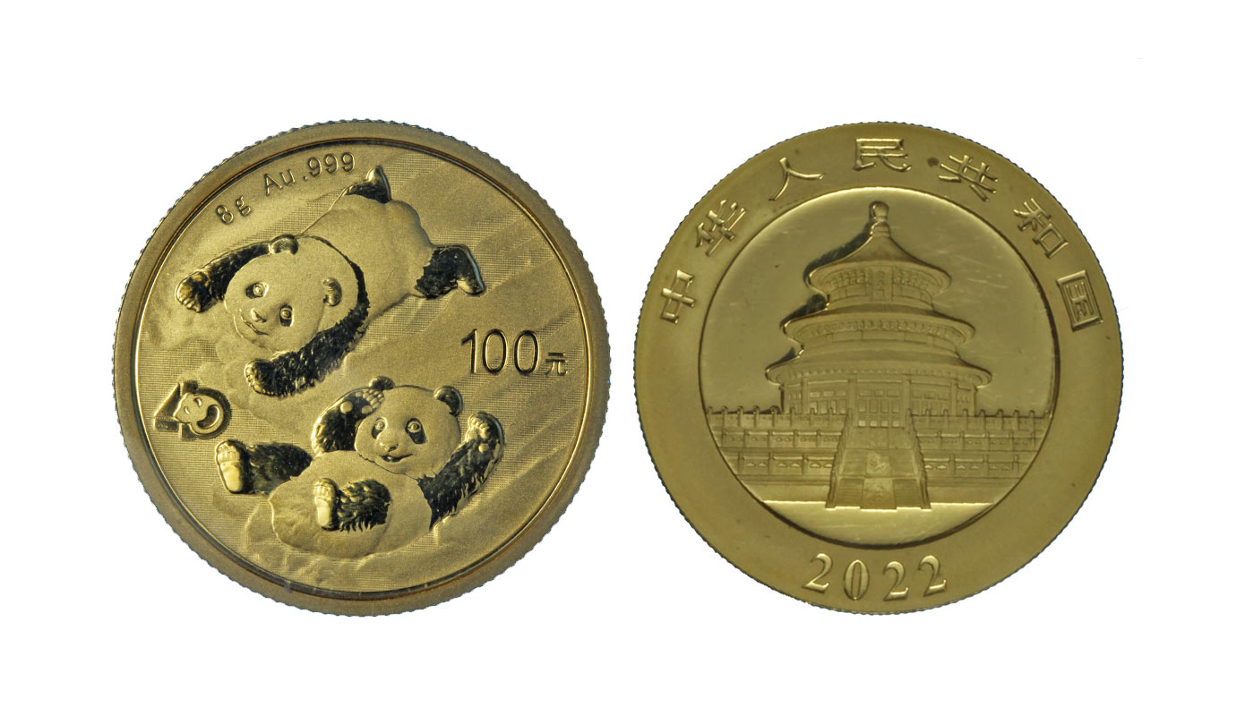 "Panda" - 100 Yuan gr. 8,00 in oro 999/