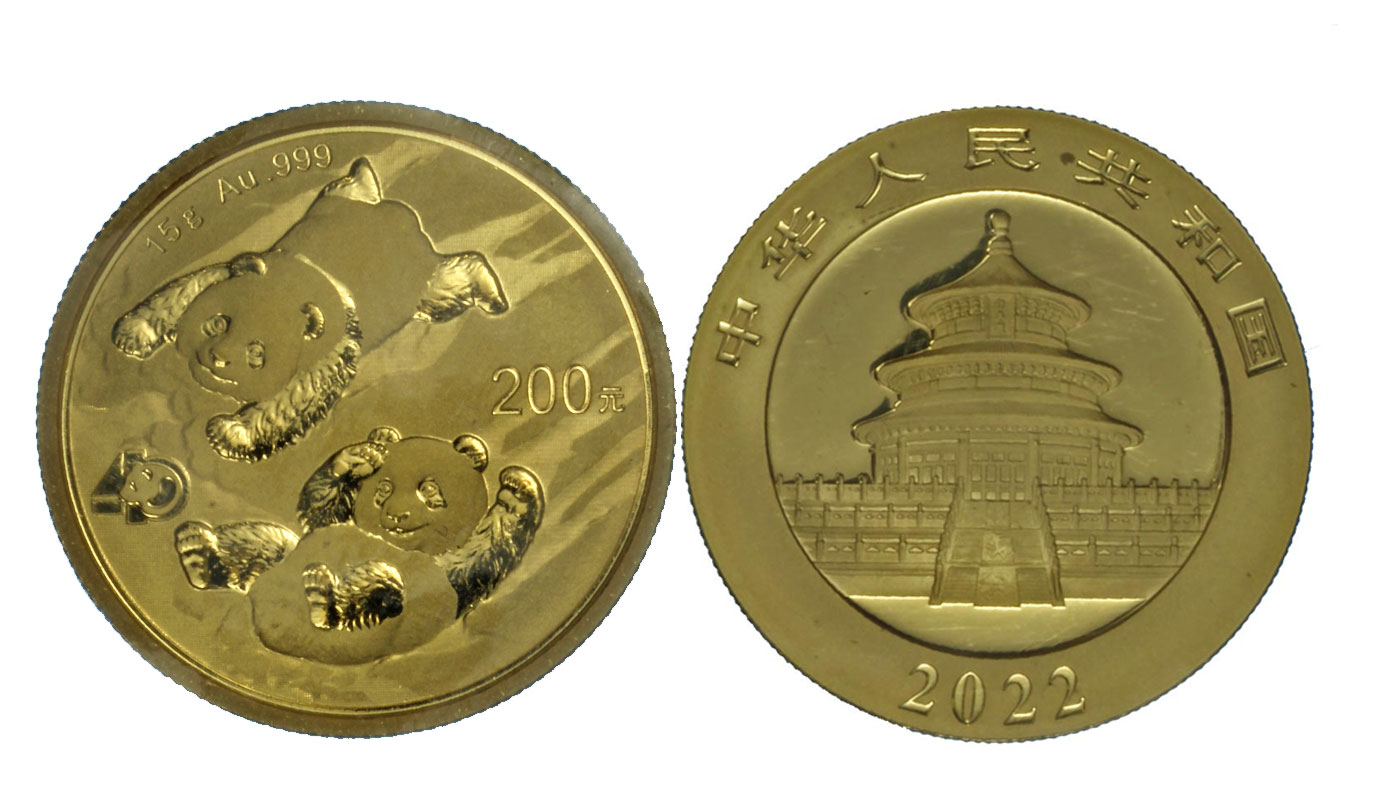 "Panda" - 200 Yuan gr. 15,00 in oro 999/