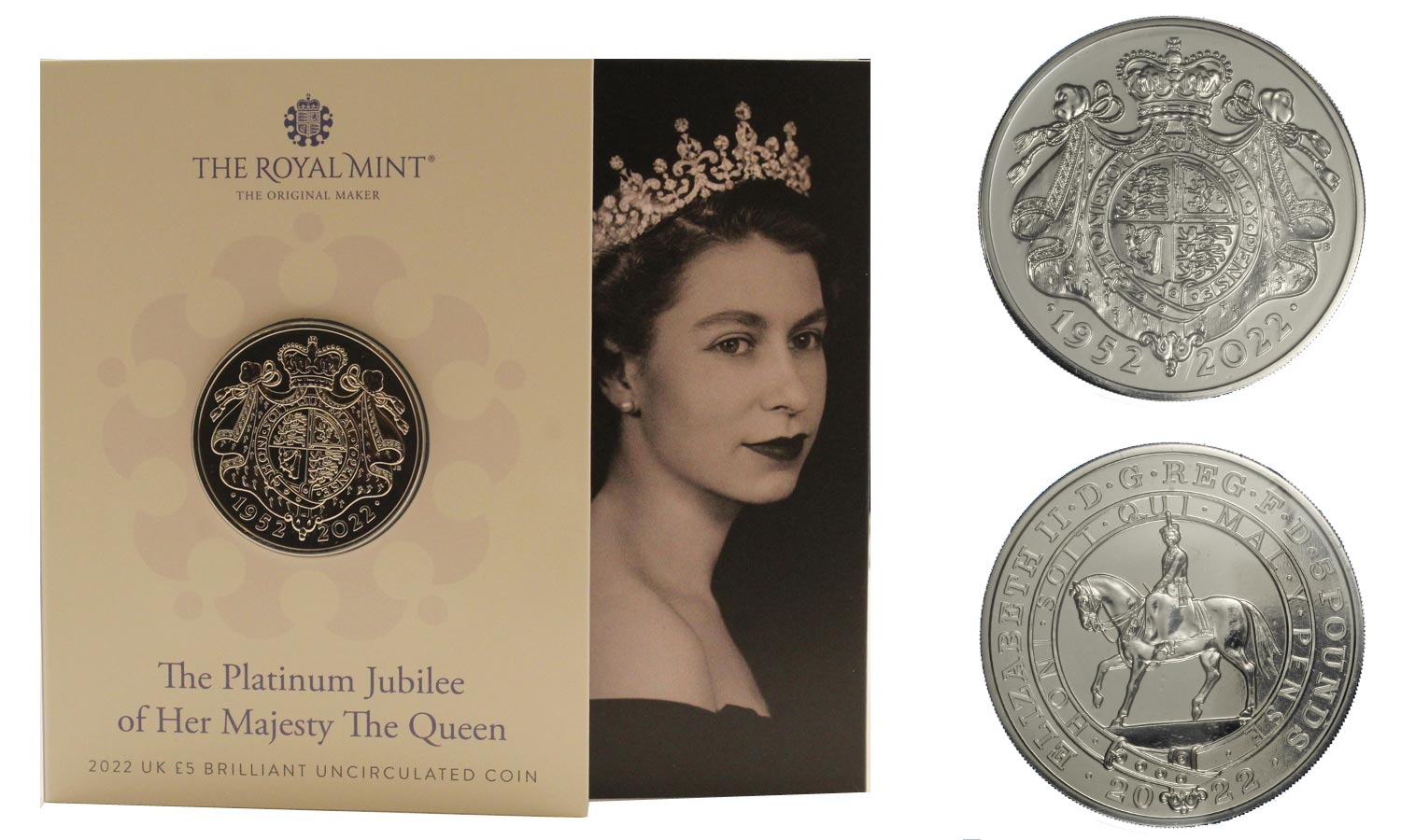 "Giubileo di Platino della Regina Elisabetta" - 5 sterline in nickel in folder 