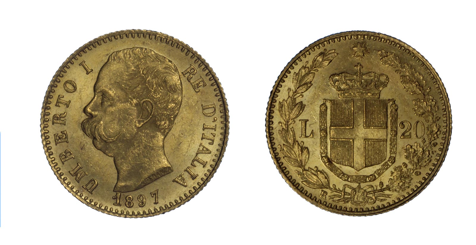 20 lire zecca di Roma gr.6,45 in oro 900/