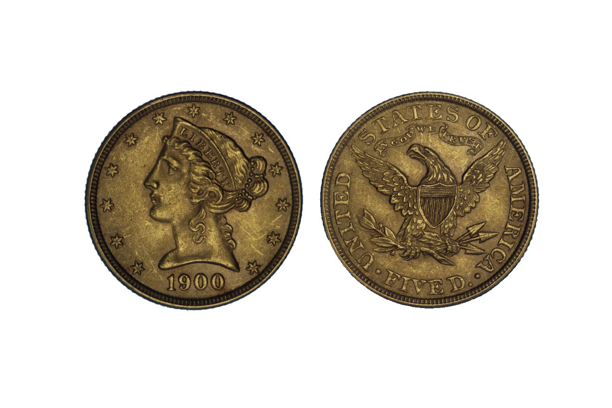"Liberty" - 5 Dollari gr. 8,36 in oro 900/