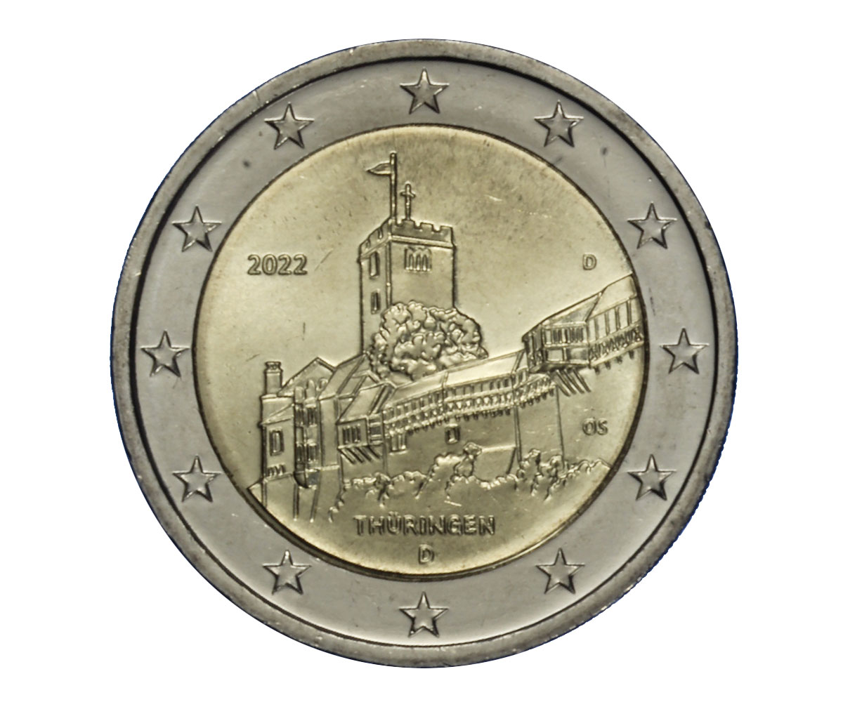 "Castello di Wartburg" zecca D - moneta da 2 euro 