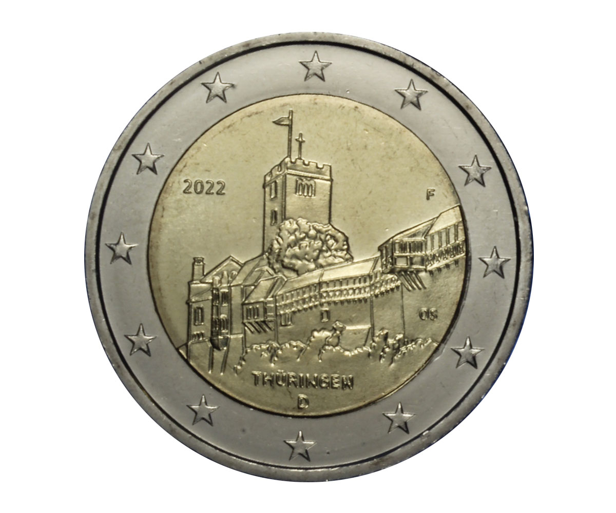 "Castello di Wartburg" zecca F - moneta da 2 euro
