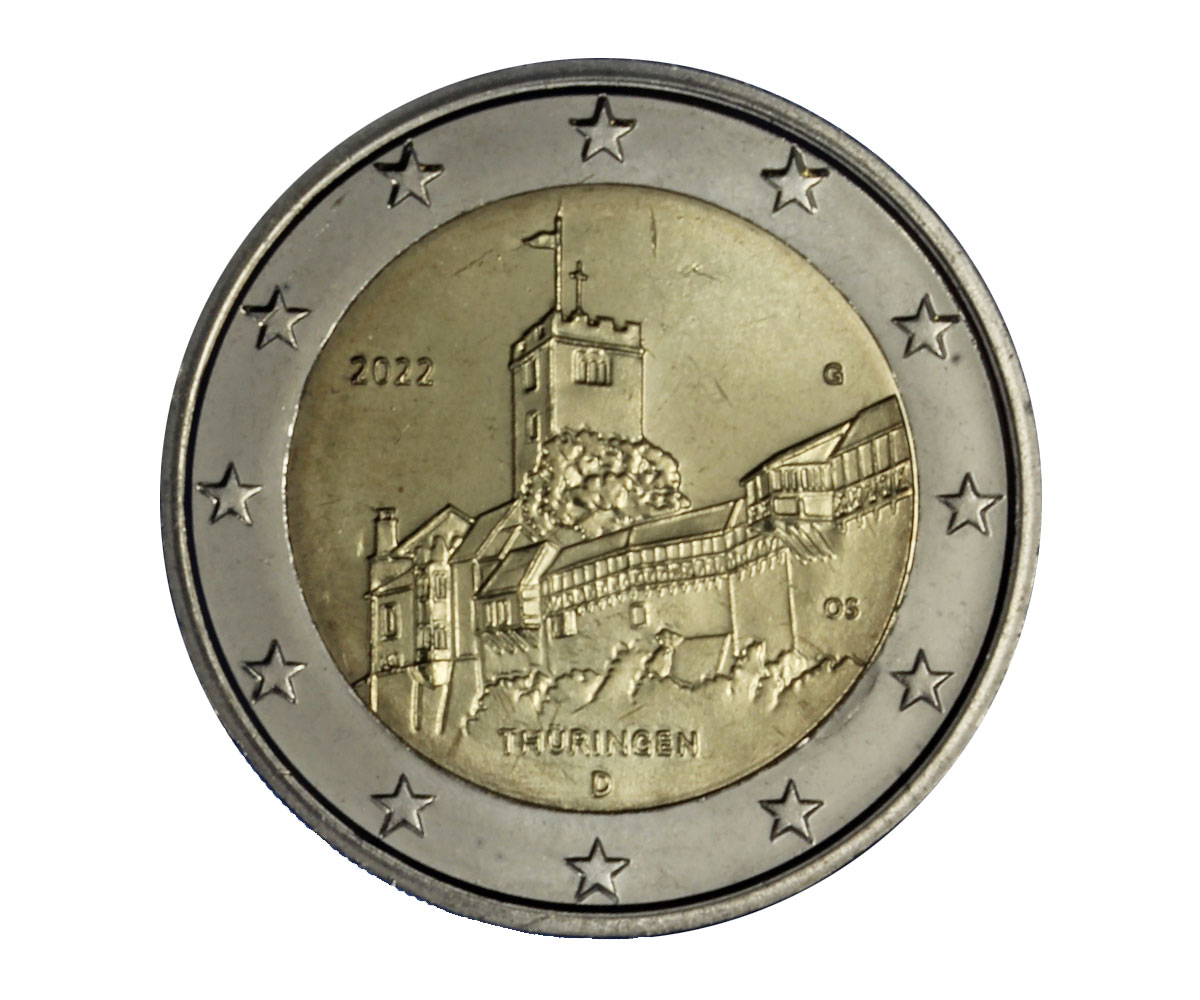 "Castello di Wartburg" zecca G - moneta da 2 euro