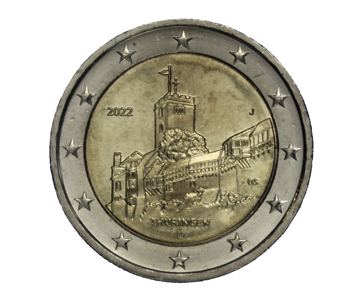 "Castello di Wartburg" zecca J - moneta da 2 euro