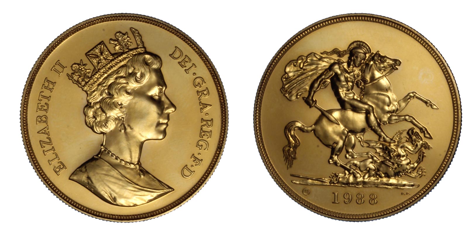 Regina Elisabetta II - 5 Sterline gr. 39,94 in oro 917/