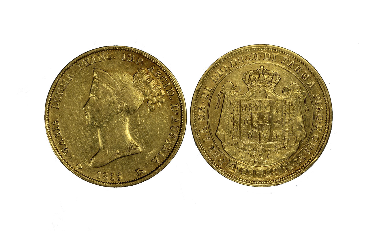 Maria Luigia - 40 lire gr. 12,90 in oro 900/