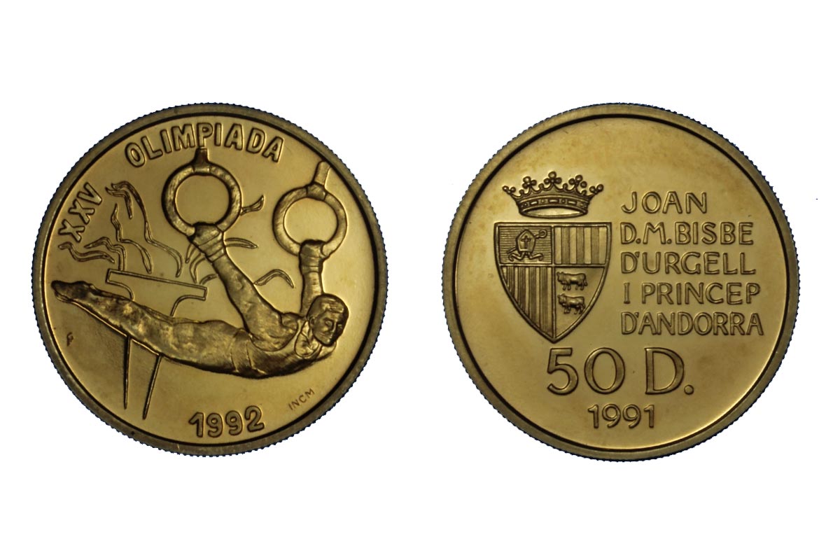 "XXV Olimpiade" - 50 diners gr. 13,34 in oro 585/