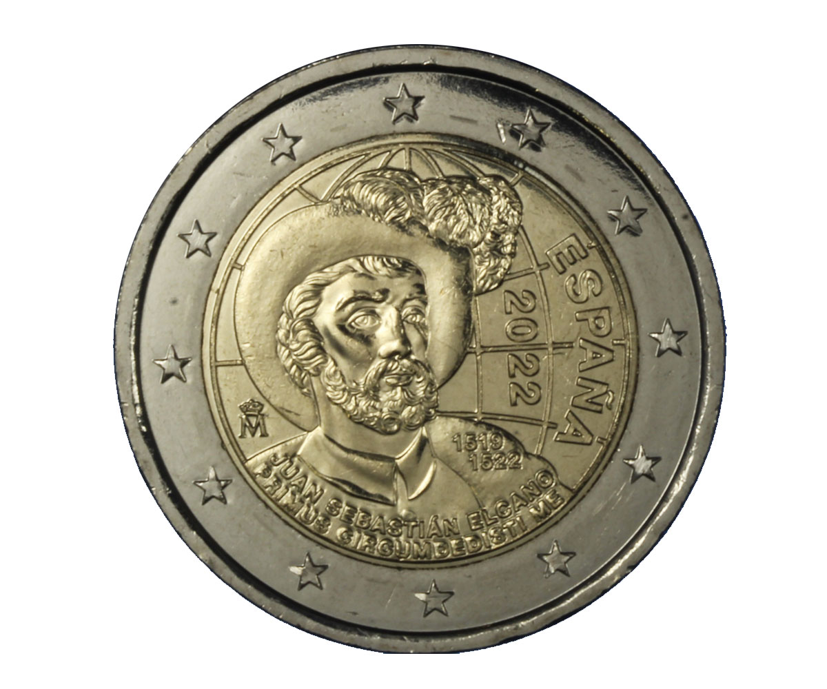 "J. S.Elcano - 500 anniversario del primo giro del mondo" - moneta da 2 euro