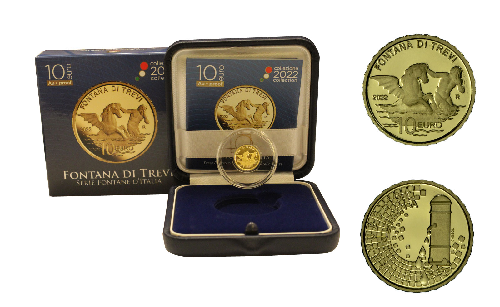 "Fontana di Trevi" - 10 Euro gr. 3,00 in oro 900/000 - Tiratura 1500 pz.