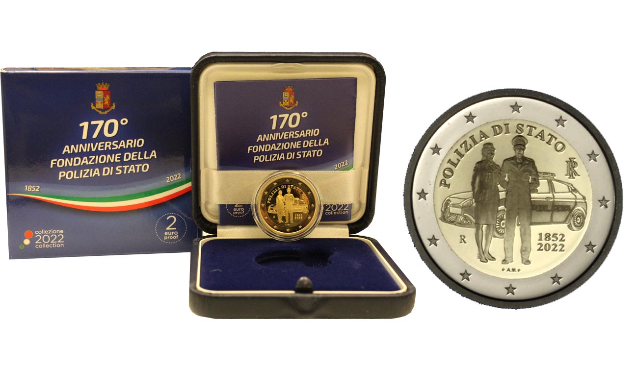 "170° della Polizia di Stato" - moneta da 2 euro in confezione ufficiale