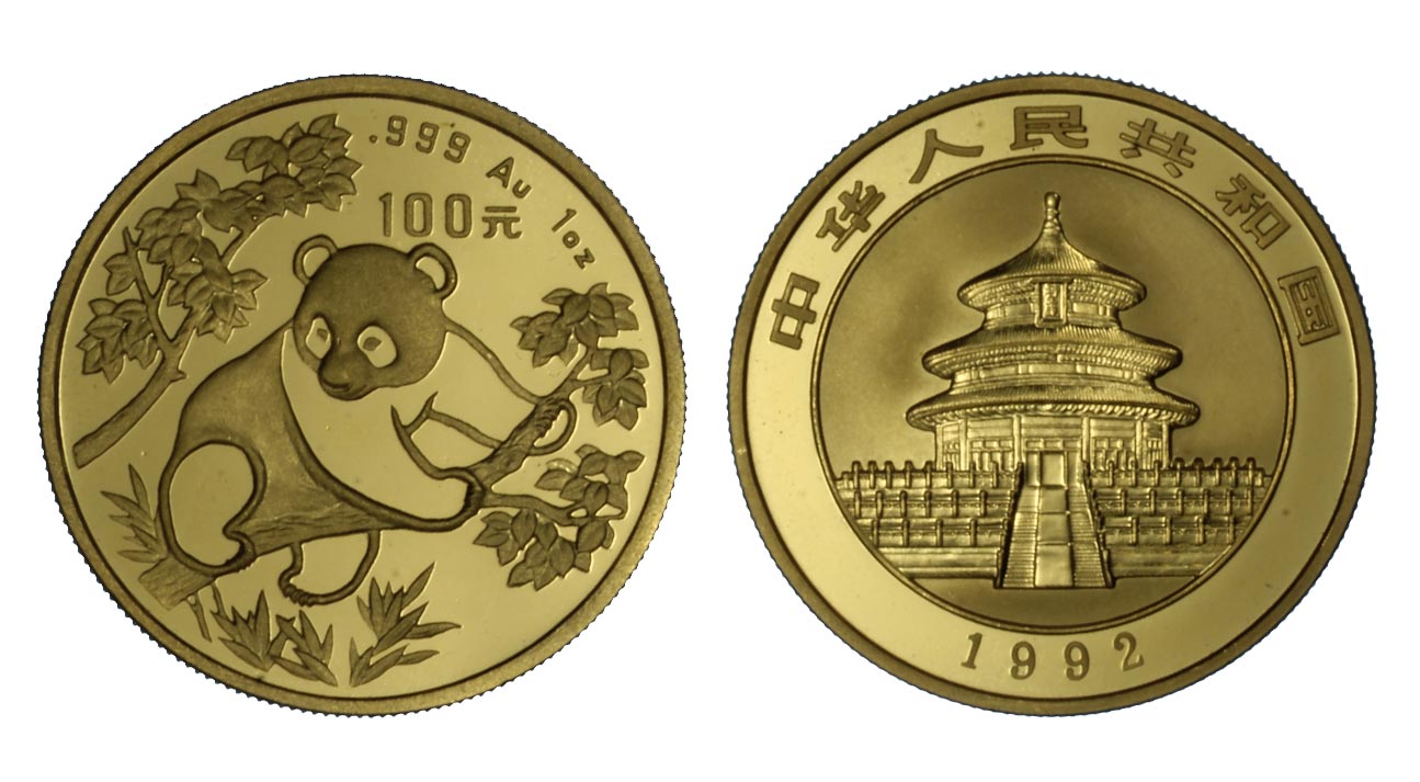"Panda" - 100 yuan gr. 31,103 in oro 999/000