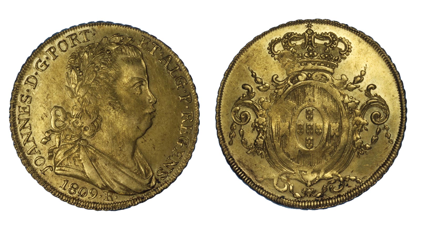 Re Giovanni - 6400 reis/peca gr. 14,34 in oro 917/