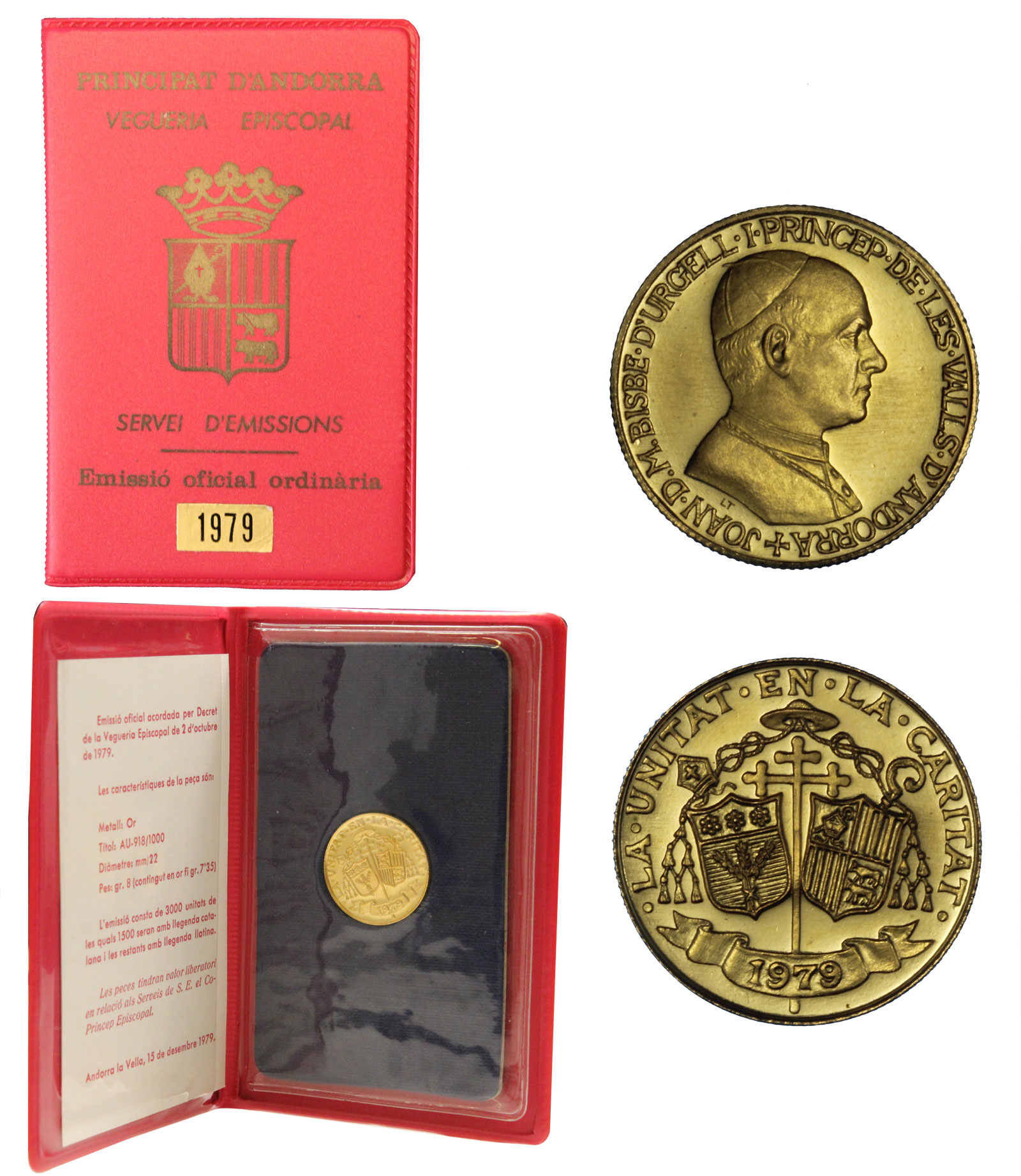 "Joan D'Urgell" - Sovrana gr. 8,00 in oro 917/000 - blister originale - scritta in catalano