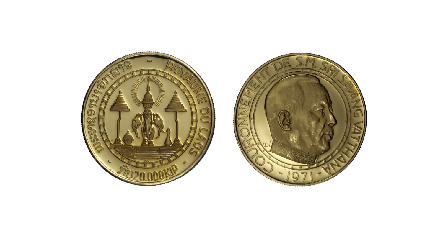 "Savang Vatthana" - 20.000 Kip gr. 20,00 in oro 900/000