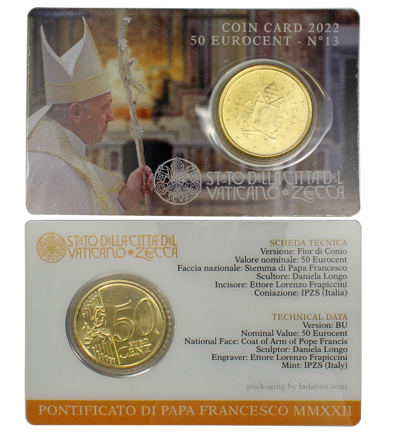 Papa Francesco - 50 Centesimi - In coincard n 13
