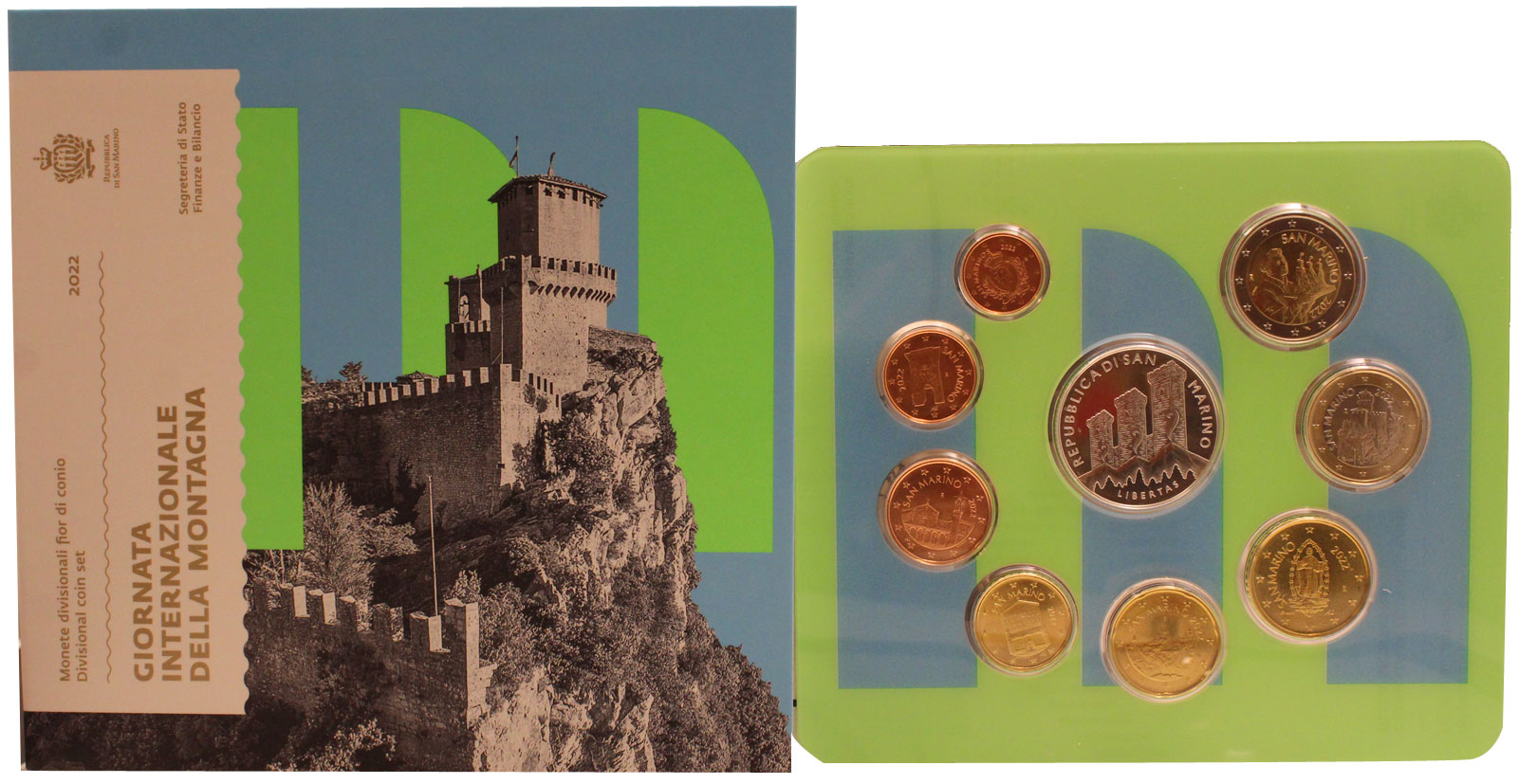 "Giornata internazionale della montagna" - Divisionale di 9 monete con 5 euro 