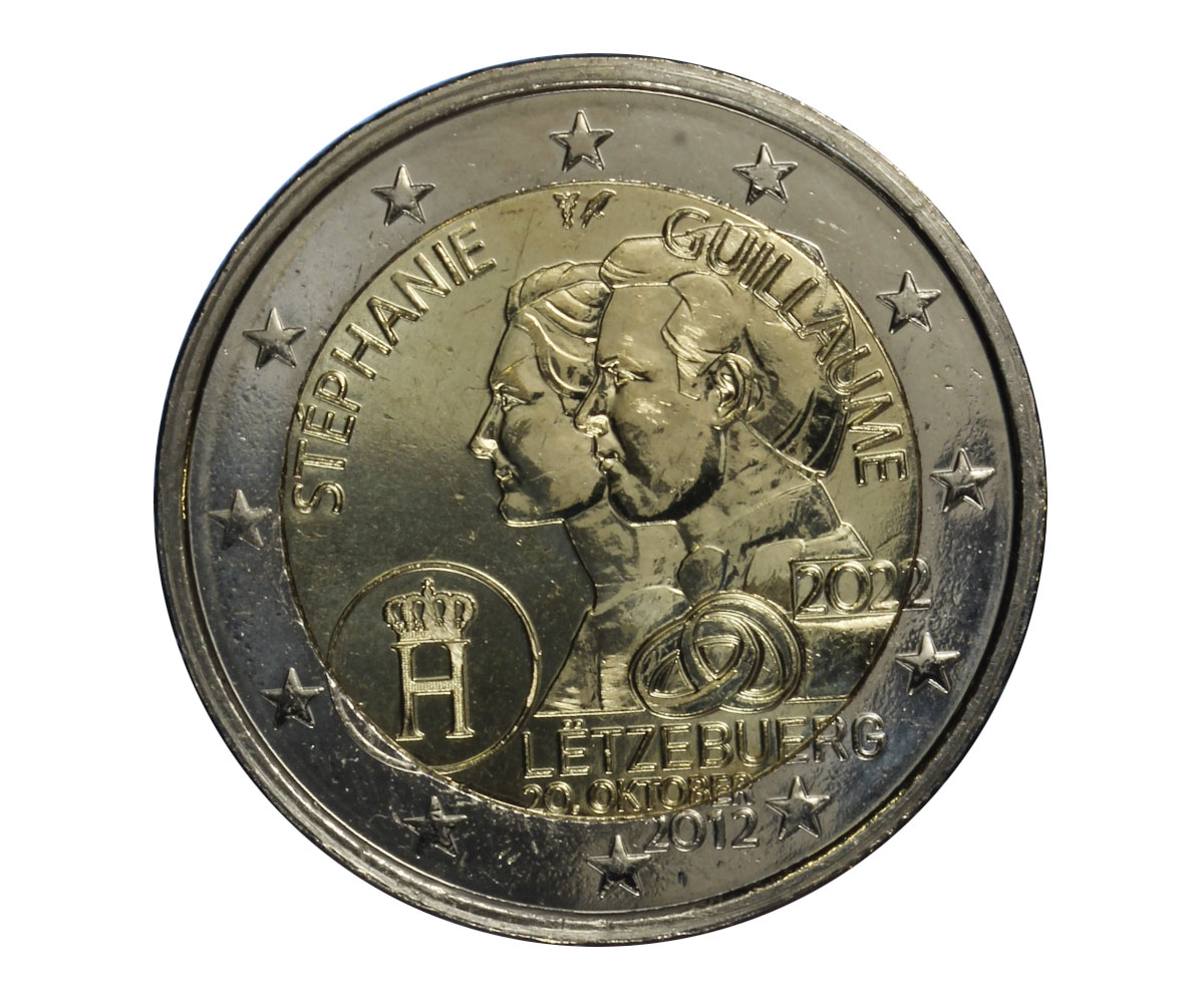 "Anniv. matrimonio di Stephanie e Guillaume" - moneta da 2 euro