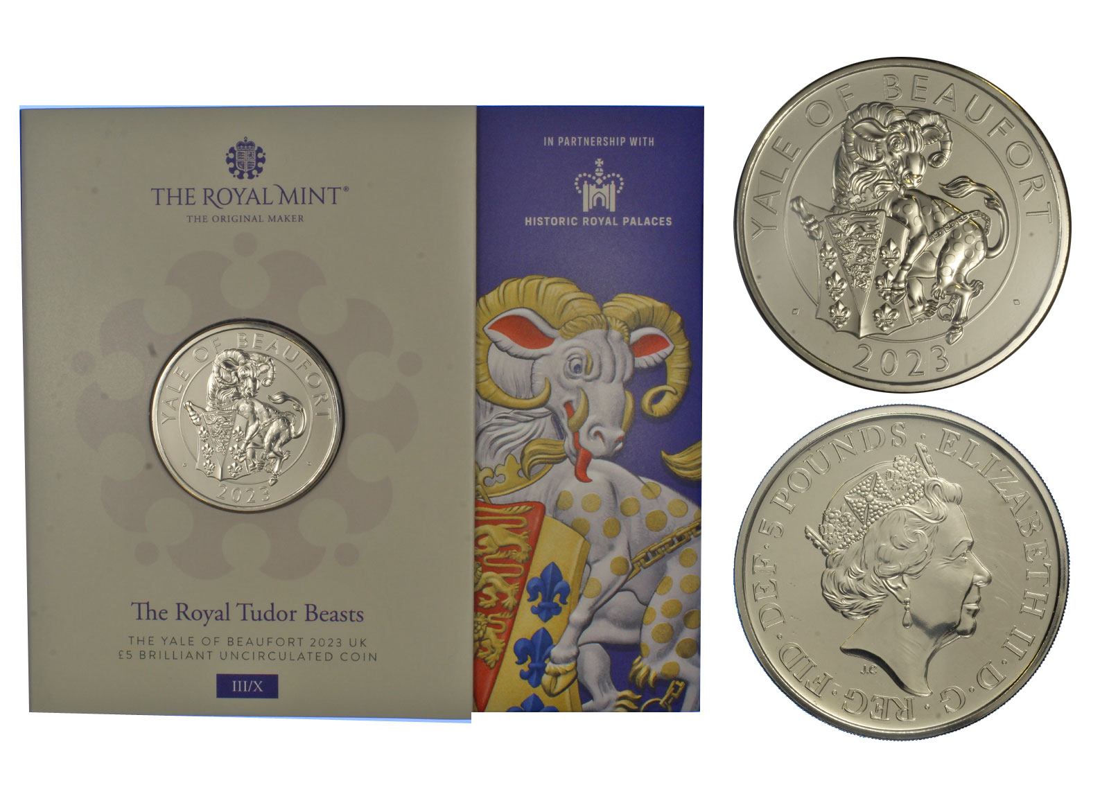 "Tudor Beasts: Yale di Beaufort" - Moneta da 5 pounds in nickel 