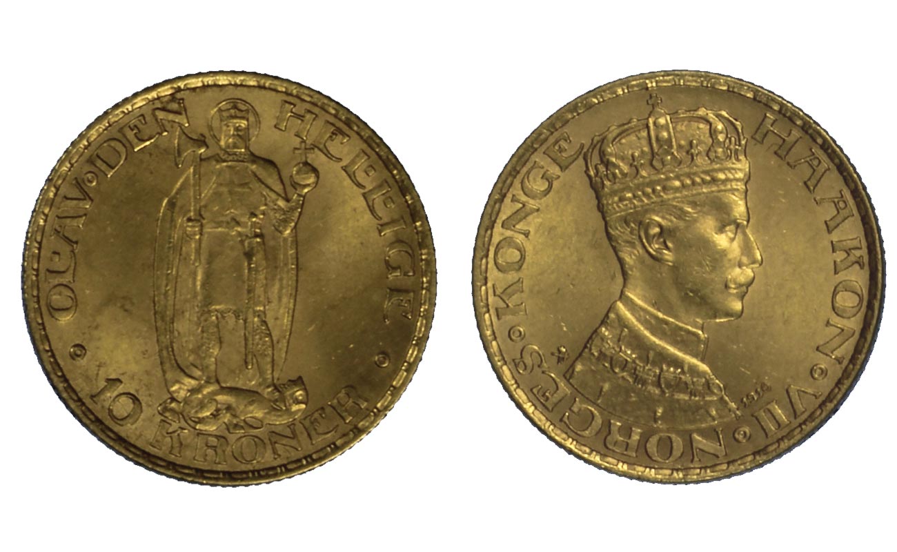 Re Haakon VII - 10 Corone gr. 4,48 in oro 900/