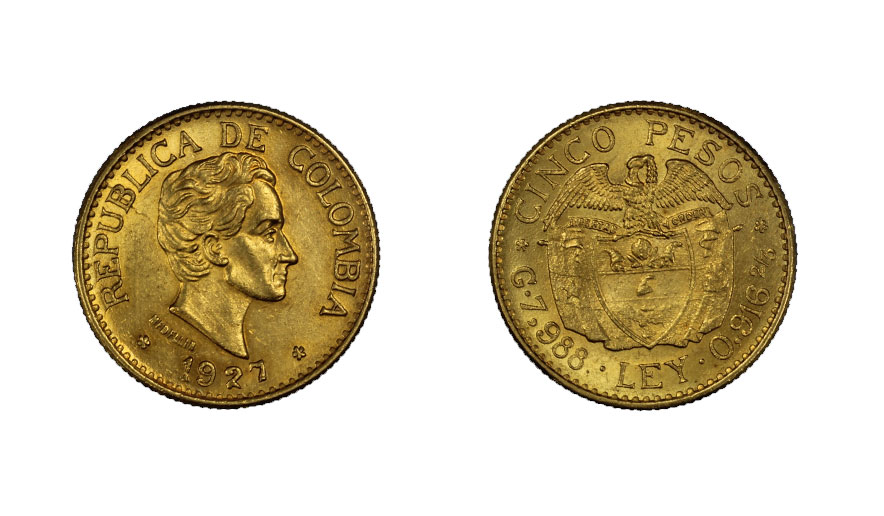 5 Pesos gr. 7,99 in oro 917/